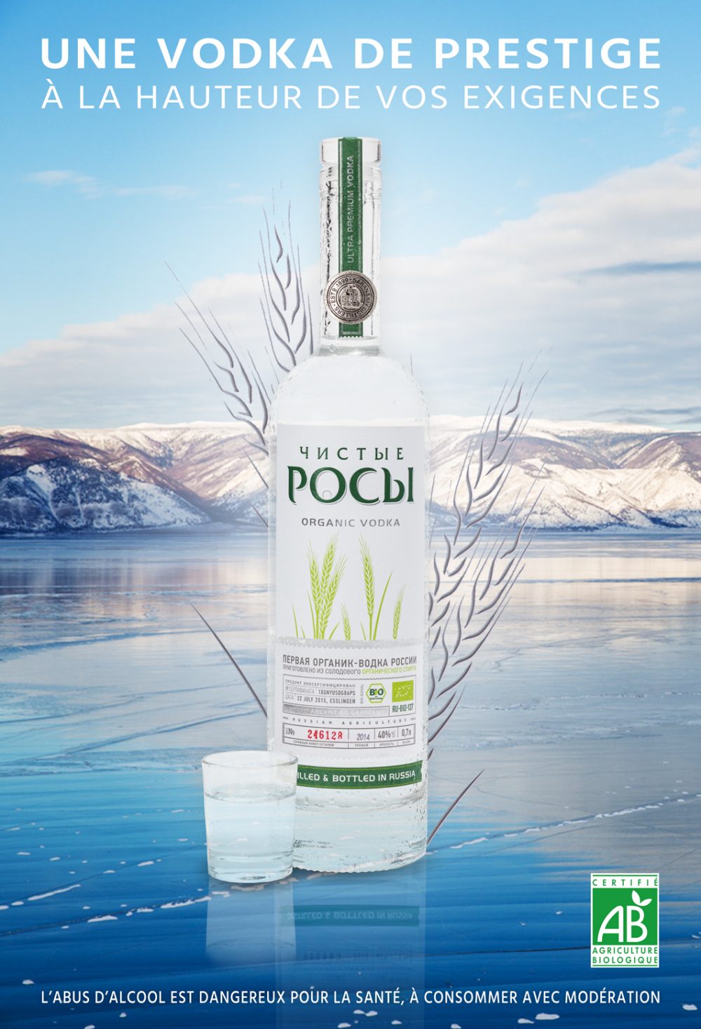 Création d'une affiche publicitaire de Vodka